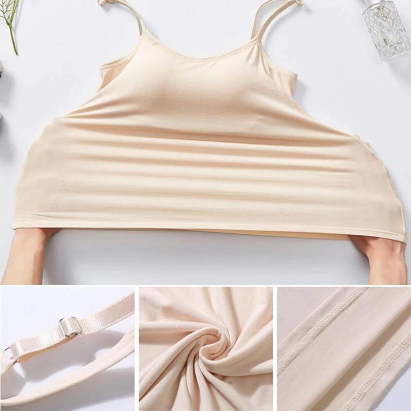 Camisole bra with built-in bra