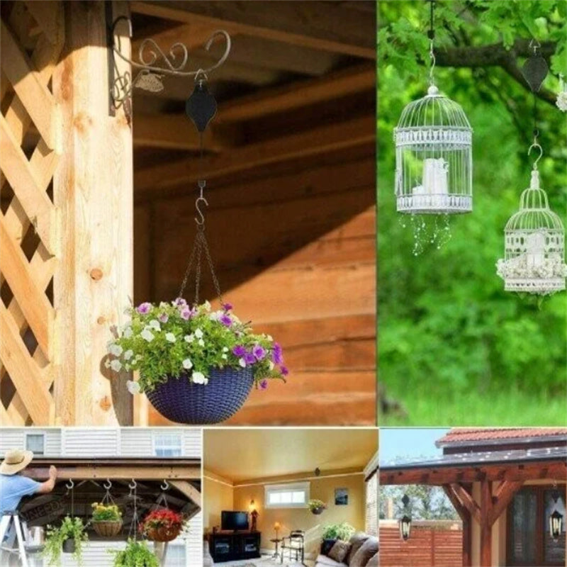 Retractable Hook for Garden Pots, Bird Feeder