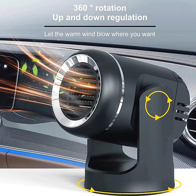 Portable 360° rotating car heater