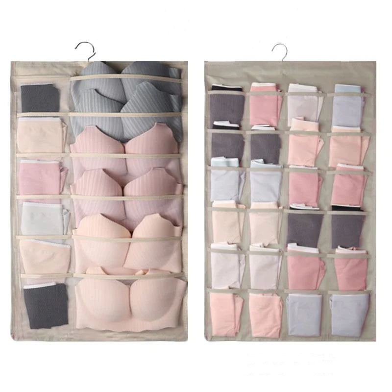 Dual Sided Wall Shelf Wardrobe Storage Bags