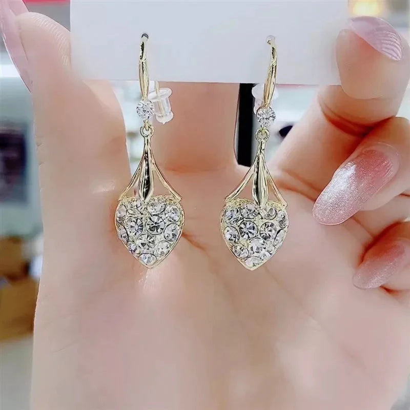 Heart shaped diamond earrings