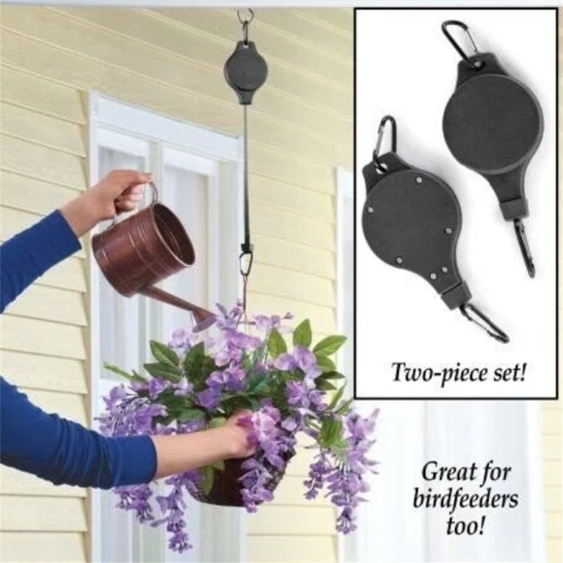 Retractable Hook for Garden Pots, Bird Feeder