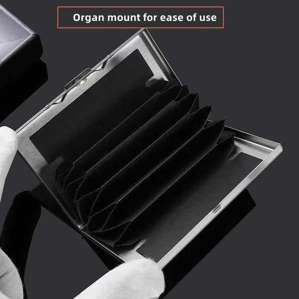 Ultra-thin anti-theft brush anti-demagnetization metal card case