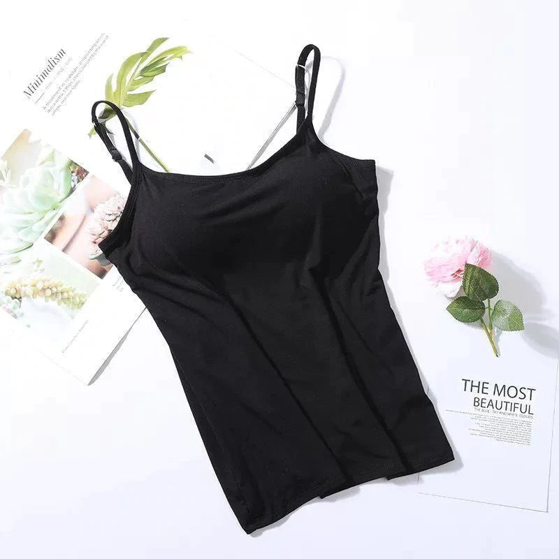 Camisole bra with built-in bra